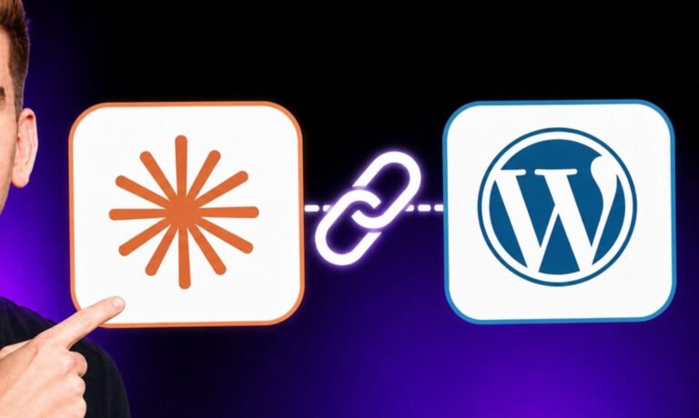 Connecting Claude AI to WordPress shown by a Claude logo linked to the WordPress logo